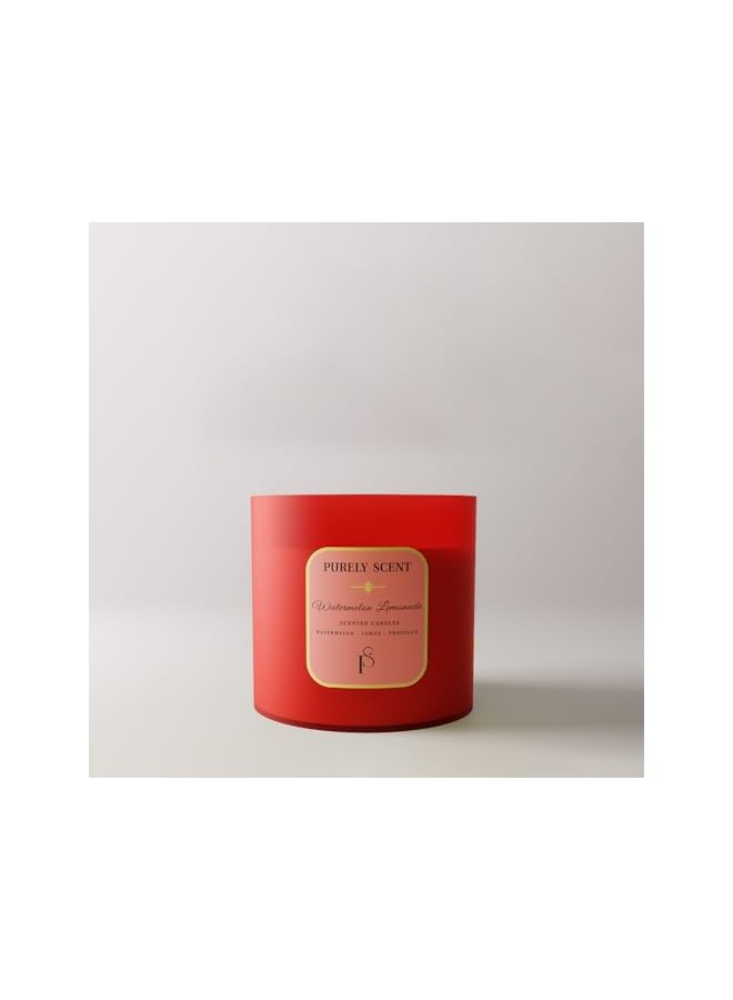 The Bros 3 -Wick Watermelon Lemonade Scented Candles, 100% Pure Soy Wax and Vegetable Wax, Fragrance for Home Aroma, Office, 92hrs Burn Time, Scented Wax Light for Aromatherapy, 14.1 Oz/400 Grams - Image 4