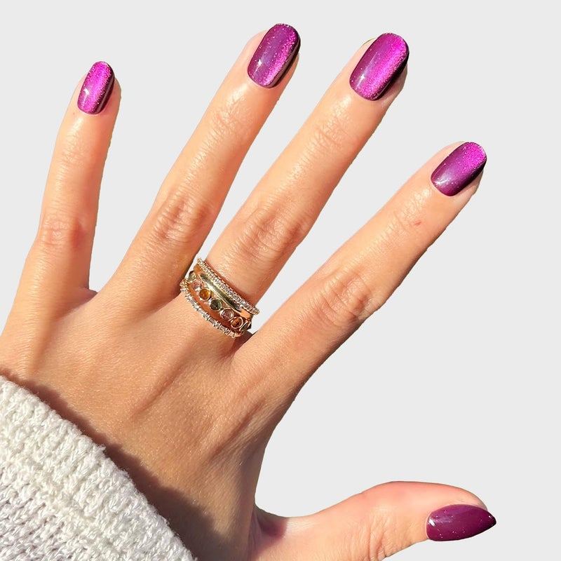 Olive & June Instant Mani Press-On Nails (Glue) | 42 Fake Nails, 21 Sizes | Non-Toxic, Long-Lasting Recycled Materials Realistic Look | Salon-Quality at Home | Extra Short, Round | Plaza Velvet - Image 1