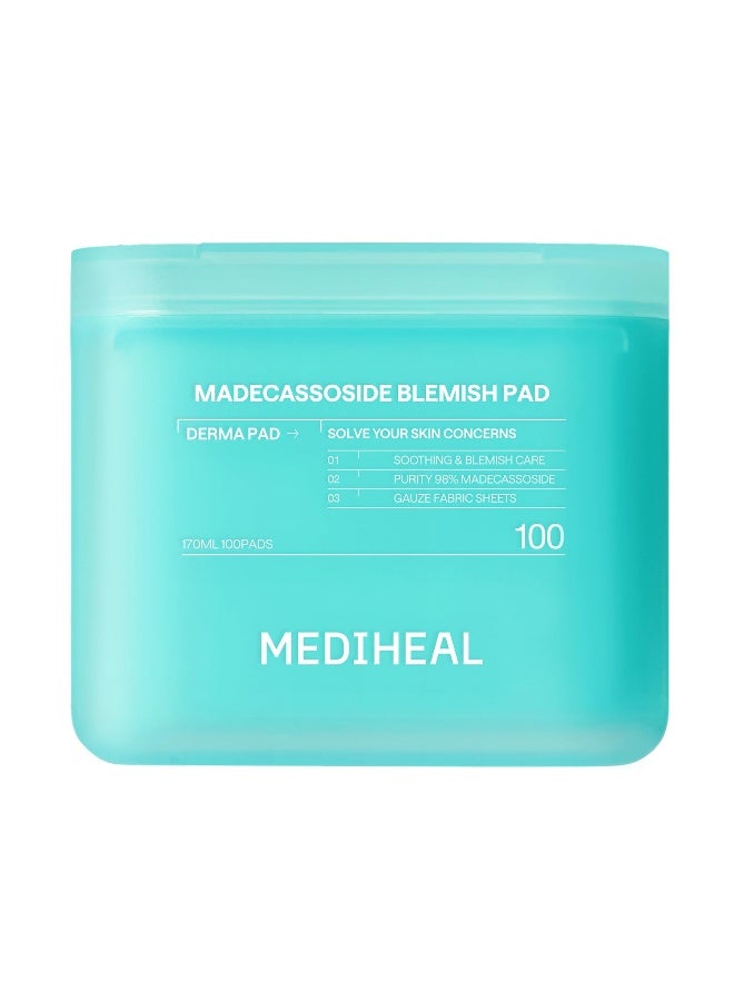 MEDIHEAL Madecassoside Blemish Toner Pad — Anti-Blemish Face Treatment to Improve Uneven Skin Tone, 100pcs - Image 1