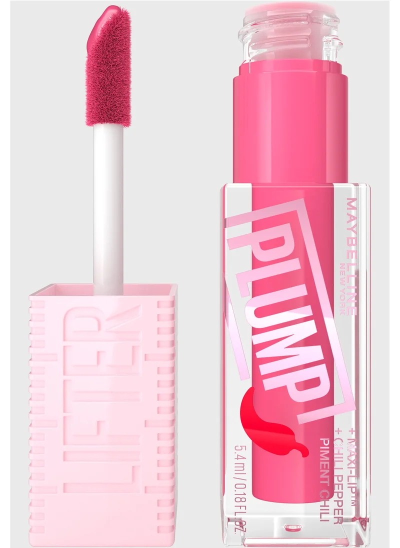 MAYBELLINE NEW YORK Lifter Plump, Hydrating Lip Plumping Gloss With Chilli Pepper (Pink Sting)