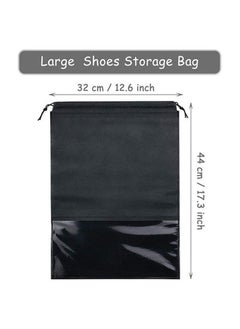 BLOOMING TIME 15 Pcs Travel Shoes Bags, Portable Non-Woven Shoes Storage Bag with Transparent Window and Drawstring  - Image 2