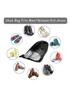 BLOOMING TIME 15 Pcs Travel Shoes Bags, Portable Non-Woven Shoes Storage Bag with Transparent Window and Drawstring  - Image 4