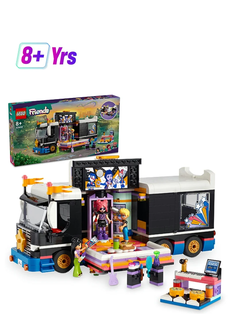 LEGO Friends Pop Star Music Tour Bus Vehicle Building Kit, Social-Emotional Toy Set With 4 Mini-Doll Characters, Gift Idea For Kids, Girls And Boys Aged 8 Years And Over (845 Pieces) 42619