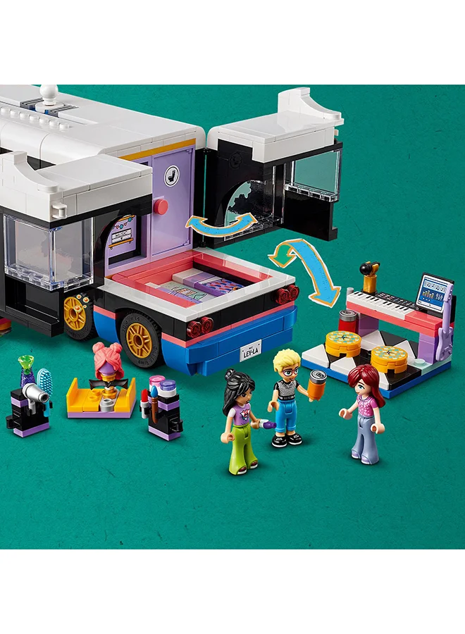 LEGO Friends Pop Star Music Tour Bus Vehicle Building Kit, Social-Emotional Toy Set With 4 Mini-Doll Characters, Gift Idea For Kids, Girls And Boys Aged 8 Years And Over (845 Pieces) 42619