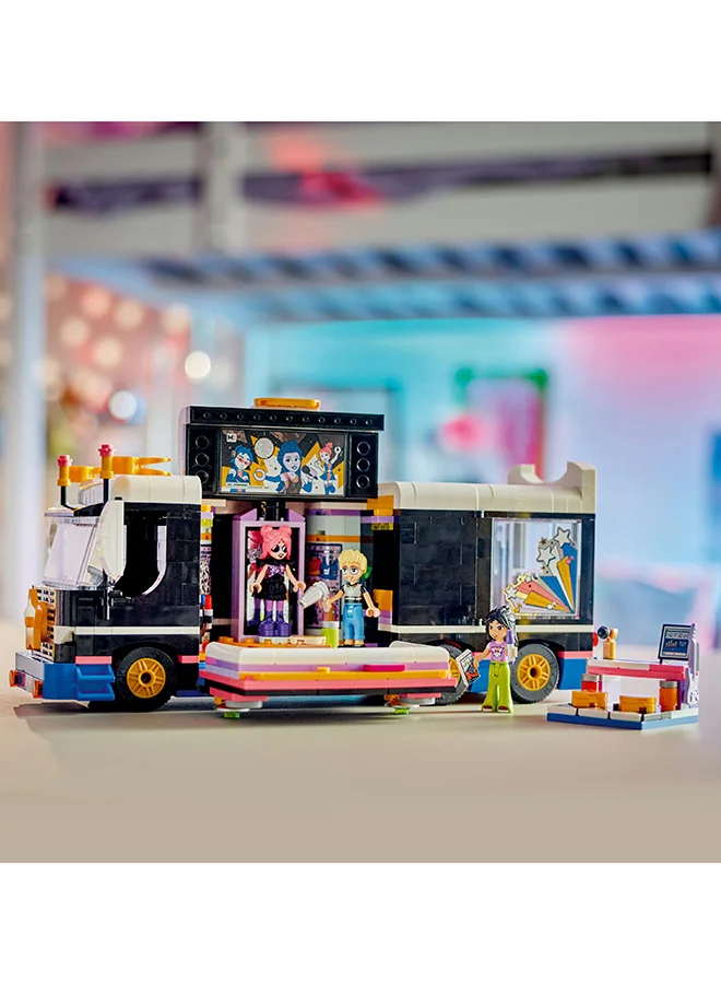LEGO Friends Pop Star Music Tour Bus Vehicle Building Kit, Social-Emotional Toy Set With 4 Mini-Doll Characters, Gift Idea For Kids, Girls And Boys Aged 8 Years And Over (845 Pieces) 42619