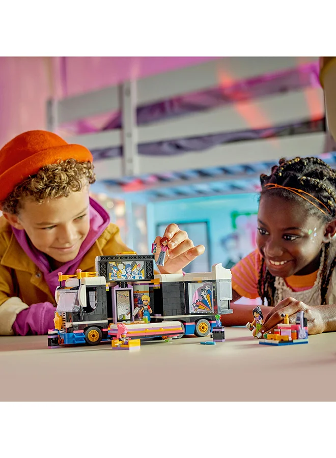 LEGO Friends Pop Star Music Tour Bus Vehicle Building Kit, Social-Emotional Toy Set With 4 Mini-Doll Characters, Gift Idea For Kids, Girls And Boys Aged 8 Years And Over (845 Pieces) 42619