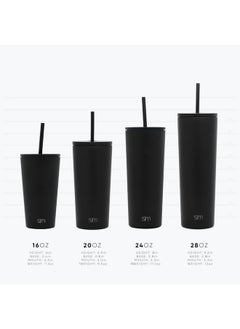 Simple Modern Simple Modern Insulated Tumbler with Lid and Straw | Iced Coffee Cup Reusable Stainless Steel Water Bottle Travel Mug | Gifts for Women Men Her Him | Classic Collection | 24oz | Winter White  - Image 3