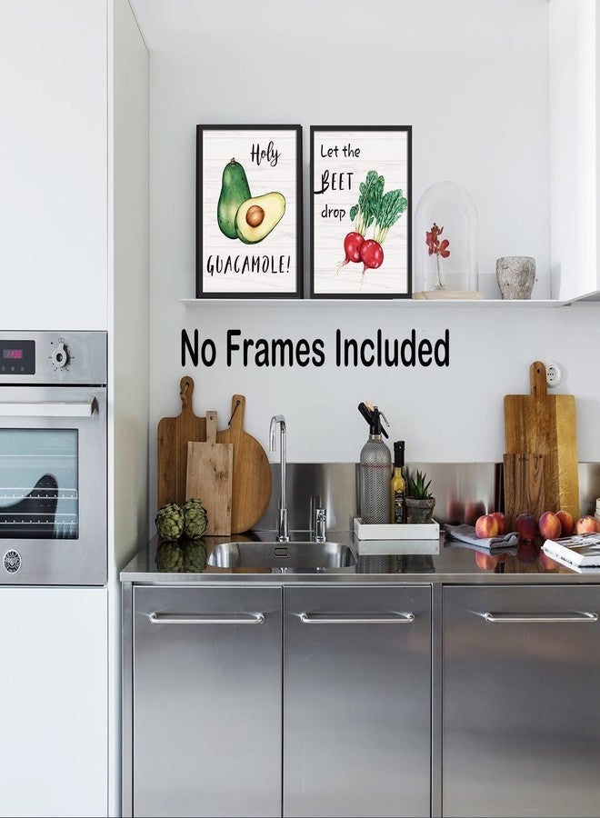 KAIRNE Funny Kitchen Art Prints,Set Of 6(8X10inch，Unframed) Beet Tomatoes Kale Vegetable Quote Canvas Poster,Botanical Farmhouse Style Wall Art For Restaurant Dining Kitchen Room Decor - Image 5