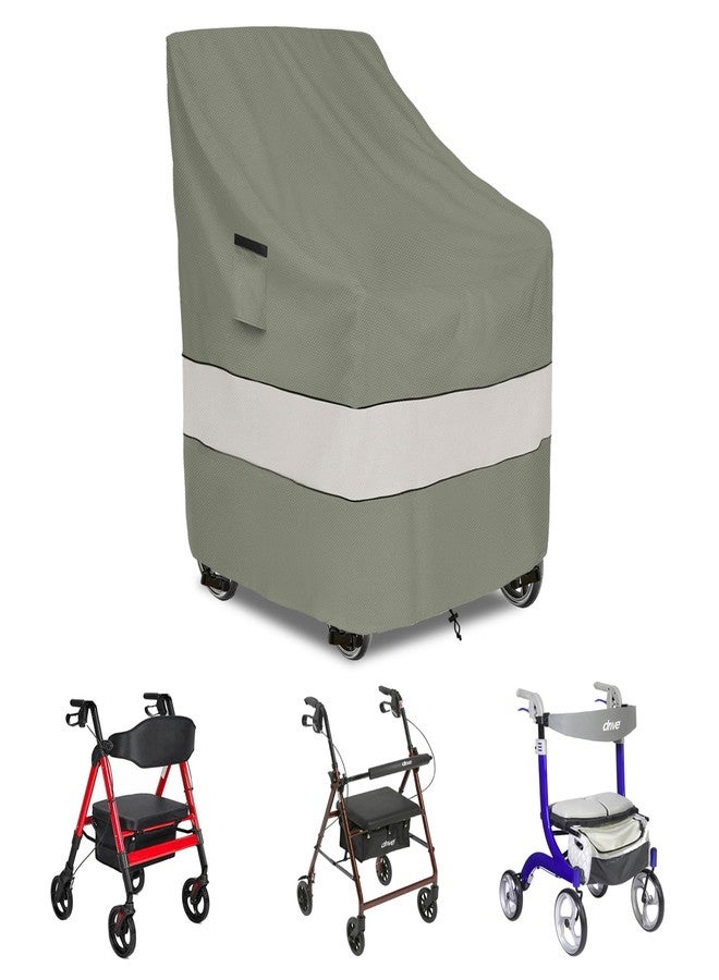 Sobana Rollator Walker Cover,Outdoor Waterproof Dustproof Rolling Walker Covers,Fits Walkers for Seniors with Wheels and Seat(Cover Only,Grayish Green) - Image 1