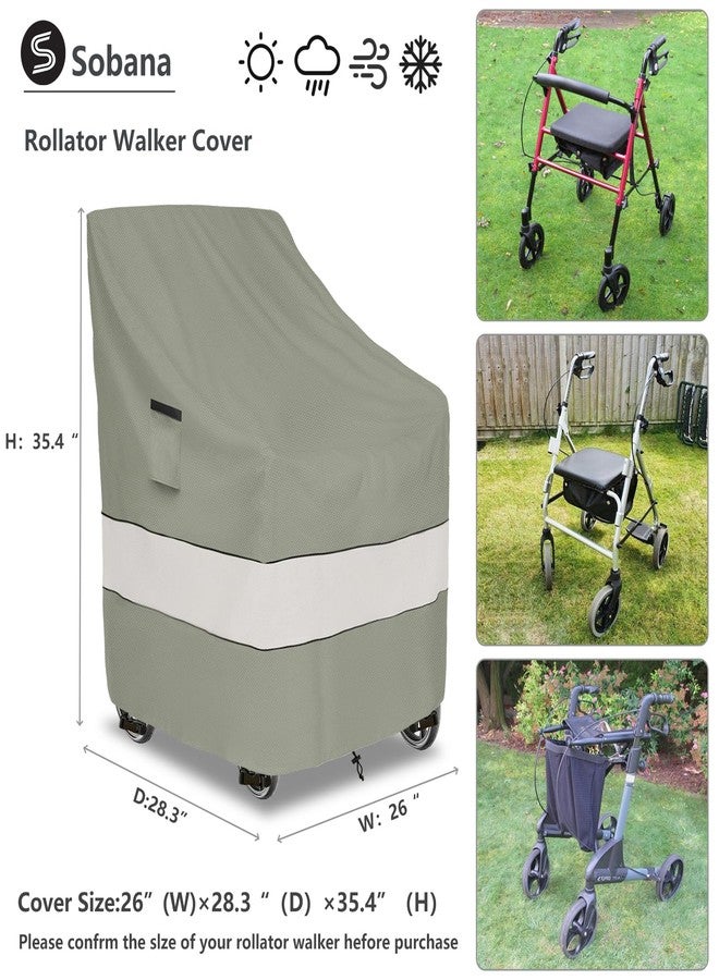 Sobana Rollator Walker Cover,Outdoor Waterproof Dustproof Rolling Walker Covers,Fits Walkers for Seniors with Wheels and Seat(Cover Only,Grayish Green) - Image 2