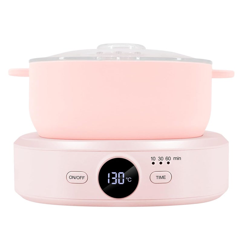 Wax Warmer Hair Removal Adjustable Temperature Digital Display Professional Hot Wax Warmer Pot with Silicone Bowl Timer setting