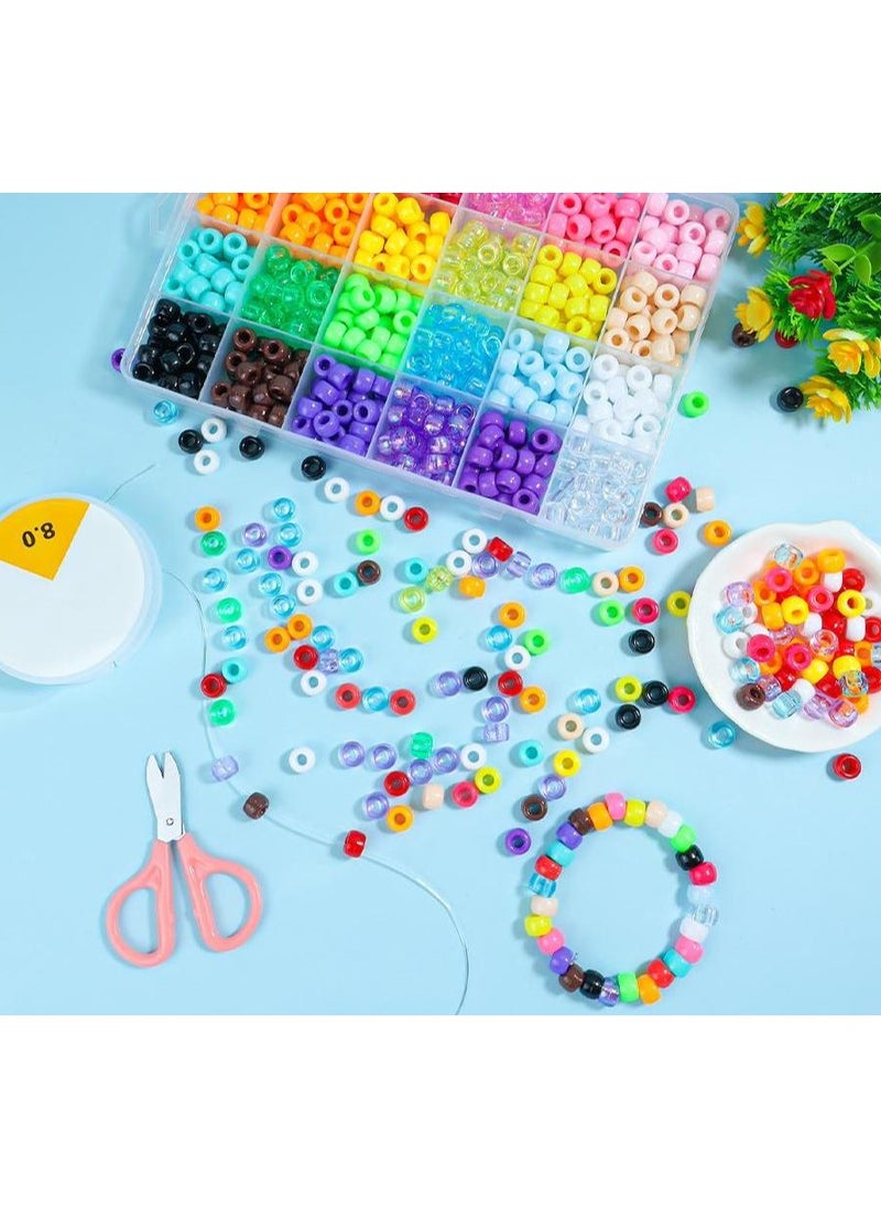 Healife - Barrel Beads DIY Accessories Kit, Pony Beads Stringing DIY Bracelet Jewelry Set for Kids, Complete Kit - Image 1