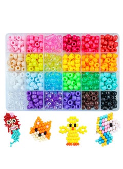 Barrel Beads DIY Accessories Kit, Pony Beads Stringing DIY Bracelet Jewelry Set for Kids, Complete Kit