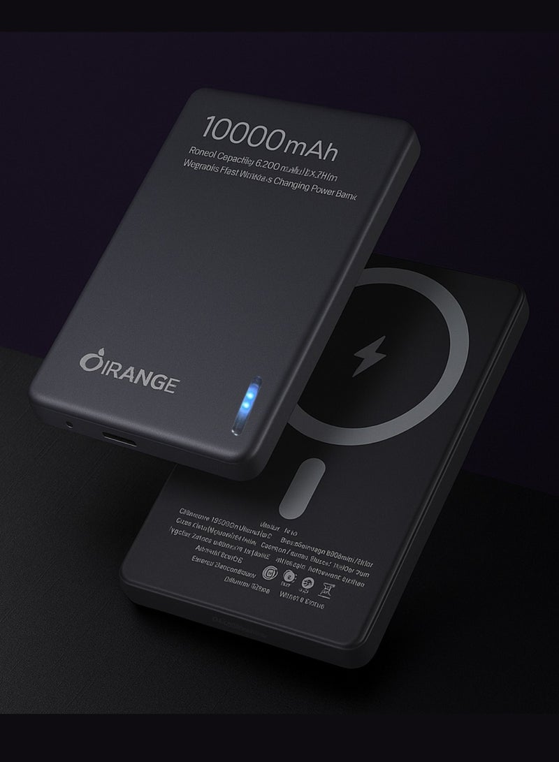 IRANGE IRANGE IR-X13 10000mAh Magnetic Wireless Power Bank | 35W Super Fast Charging | PD 20W + 15W | Strong Magnetic | Compatible with MagSafe & USB-C Devices | Portable Polymer Battery Pack - Image 1