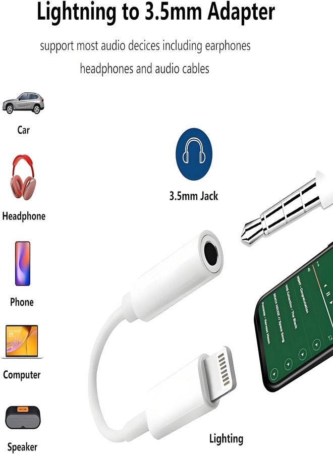esbeecables MFi Certified 3 Pack Lightning to 3.5 mm Headphone Jack Adapter iPhone Headphone Adapter Lightning Aux Audio Jack Dongle Earphones Converter for iPhone 14 13 12 11 Pro Max Plus Mini XR XS 8 iPad iPod - Image 4
