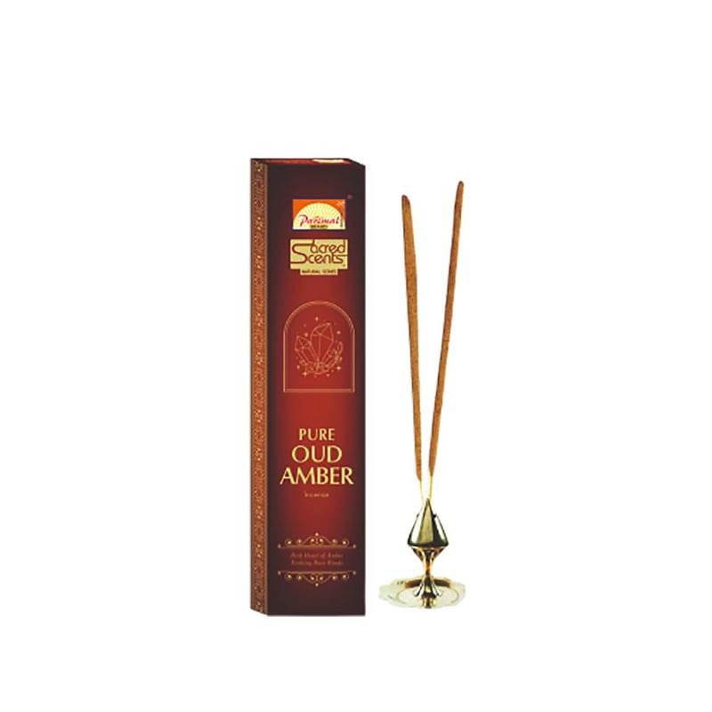 Parimal (A6) - Sacred Scents Natural Pure Oud Amber Incense Sticks | Pack of 6-20 Grams X 6 = 120 G | Natural | Traditional | Hand Rolled Agarbathi | - Image 1
