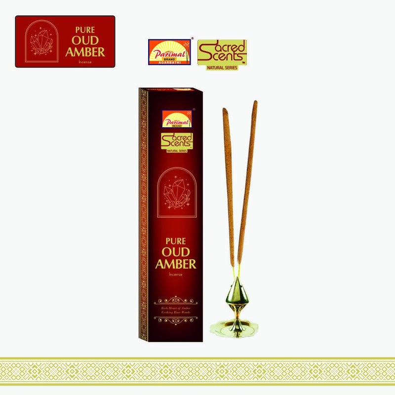 Parimal (A6) - Sacred Scents Natural Pure Oud Amber Incense Sticks | Pack of 6-20 Grams X 6 = 120 G | Natural | Traditional | Hand Rolled Agarbathi | - Image 2