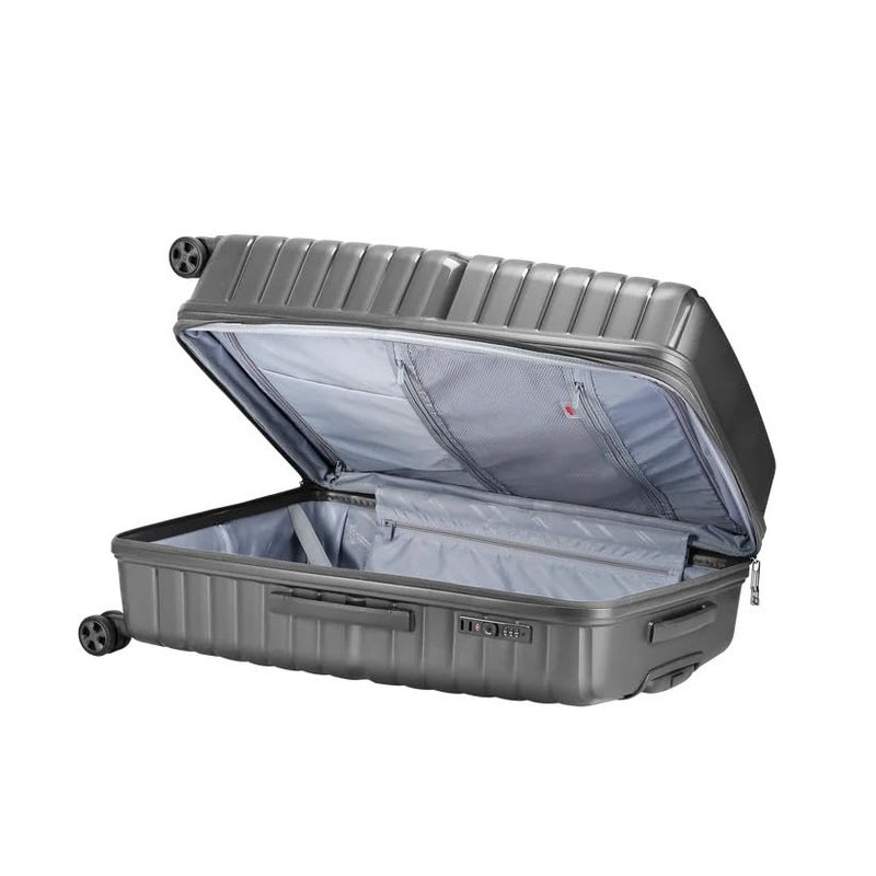 VIP Lightweight Polypropelyne 8 Wheels Multistage Trolley,TSA Lock with Organizer,Elegent Pinstripe Design Luggage Bag with 5 Years International Warranty. (Grey, Medium) - Image 3