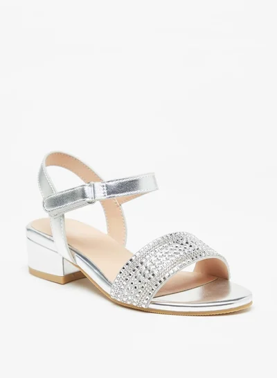 Celeste Girl'S Embellished Block Heel Strap Sandals