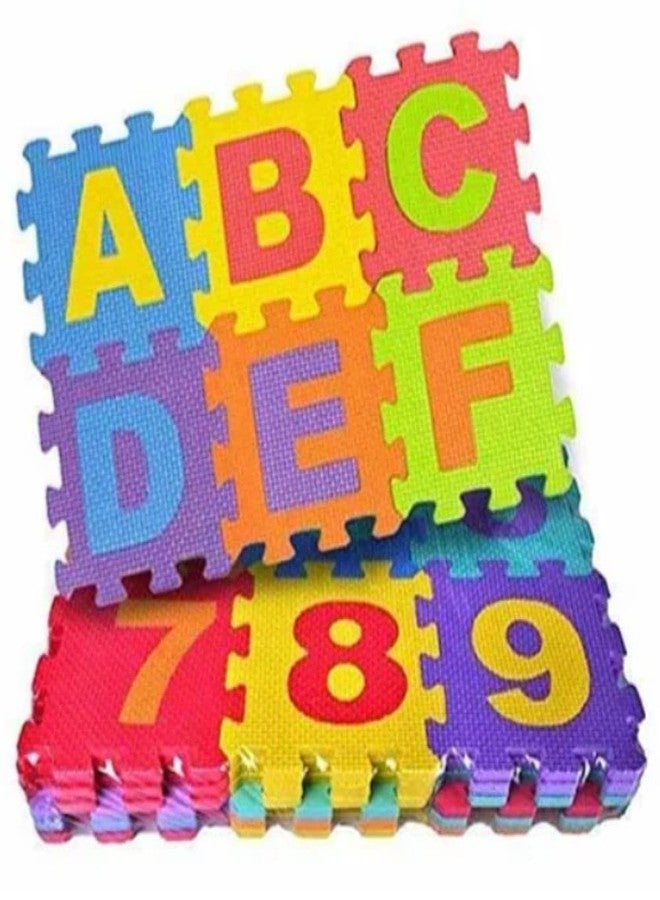RPC99 36 Pieces Mini Puzzle Foam Multi Color Mat for Education & Learning Capital Alphabet and Number. for 1 Year Old and Above Kids Multicolor - Image 1