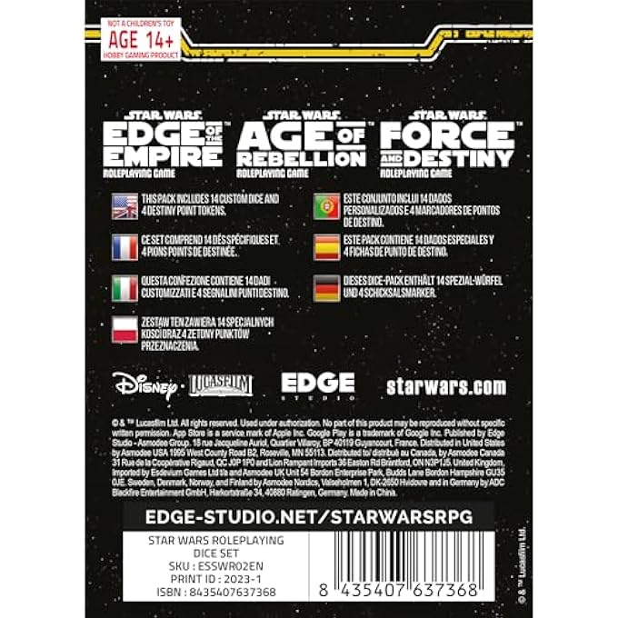 Asmodee EDGE Studio Star Wars Roleplaying Dice - Enhance Your Gameplay and Advance The Star Wars Narrative! Official Accessory for The Star Wars Roleplaying Game, Made - Image 2