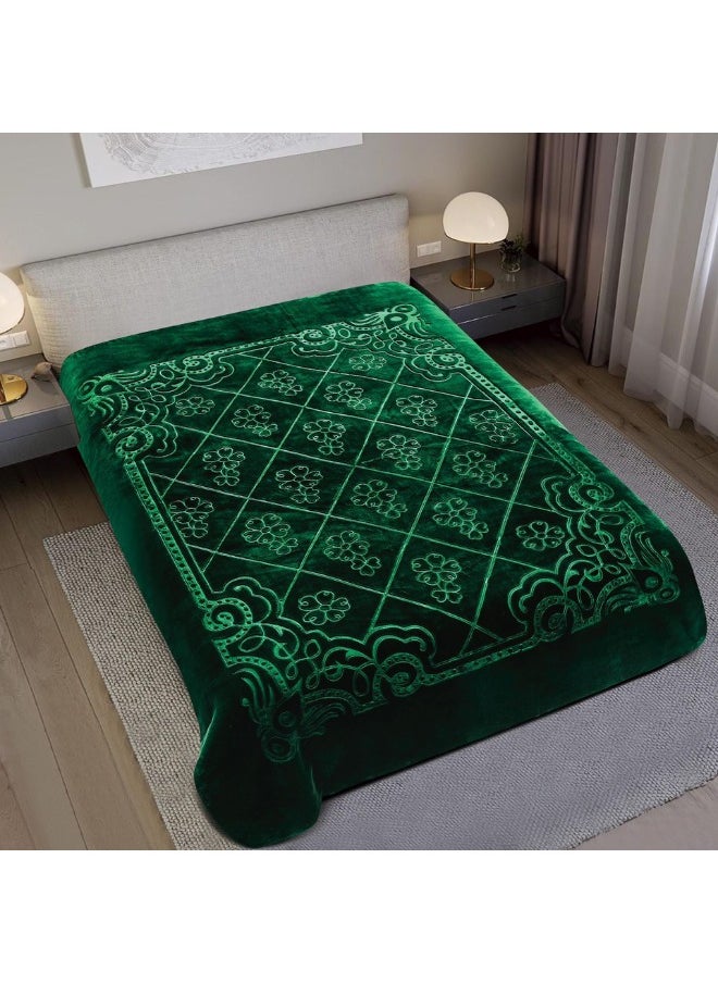 SMART HOME Luxury Double Winter Blanket - Soft, Silky Textured, 2-Ply Double Bed Blanket - Weight 4 kg - Size 200 x 230 cm - Heavy Blanket, Plaid Blanket, Thick 2-Ply Winter Blanket - Ideal for Sleeping and Winter Furnishings  - Image 1
