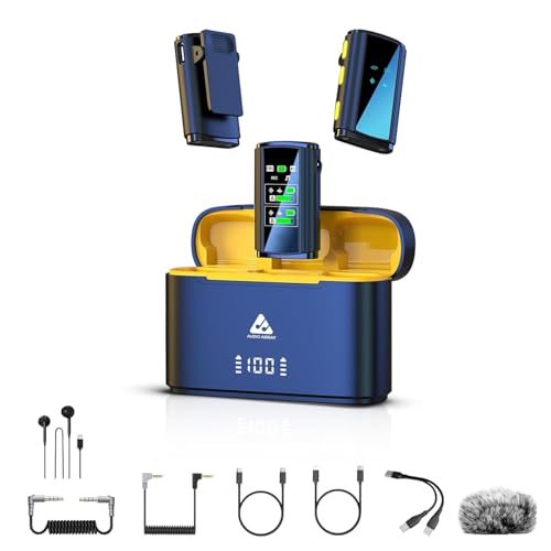 Audio Array AM-W21 Dual Wireless Lapel Mic | TFT Card Recording, Noise Cancellation & Echo | Android, iOS, DSLR Camera, Laptops | 360° Pickup, Plug n Play, 60M Working Range, 48-Hour Battery Life - Image 1
