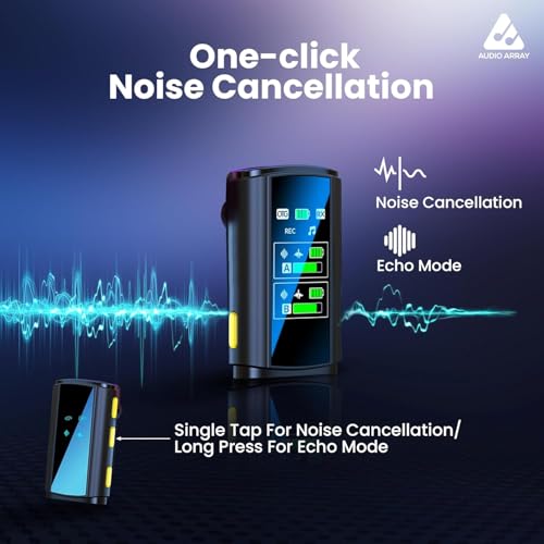Audio Array AM-W21 Dual Wireless Lapel Mic | TFT Card Recording, Noise Cancellation & Echo | Android, iOS, DSLR Camera, Laptops | 360° Pickup, Plug n Play, 60M Working Range, 48-Hour Battery Life - Image 5