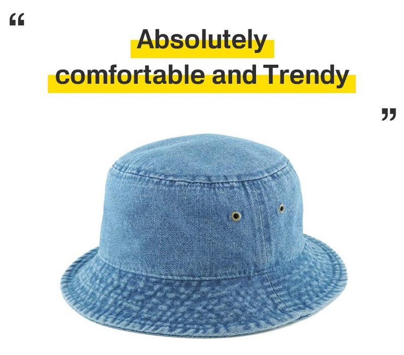 KBETHOS Women's Bucket Hat, 1. Medium Denim, Large-X-Large - Image 5
