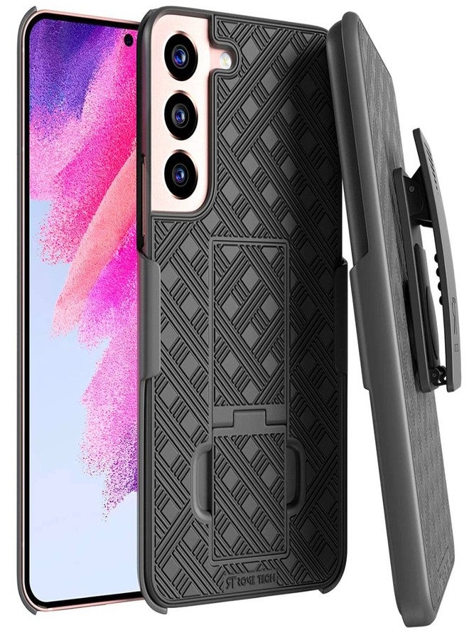 ROME TECH Designed for Samsung Galaxy S22 Case with Belt Clip Holster - Kickstand Cover Phone Case - Black - Image 1