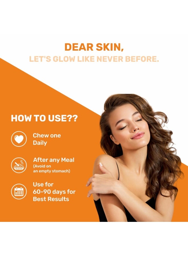 MYPRO SPORT NUTRITION Glow Skin Gummeis | with Glutathione&hyaluronic Acid,sea Buckthorn,vitamin C & E | to Support Healthier&youthful Skin Health | Natural Orange Flavoured for Men&women-30 Gummies - Image 4