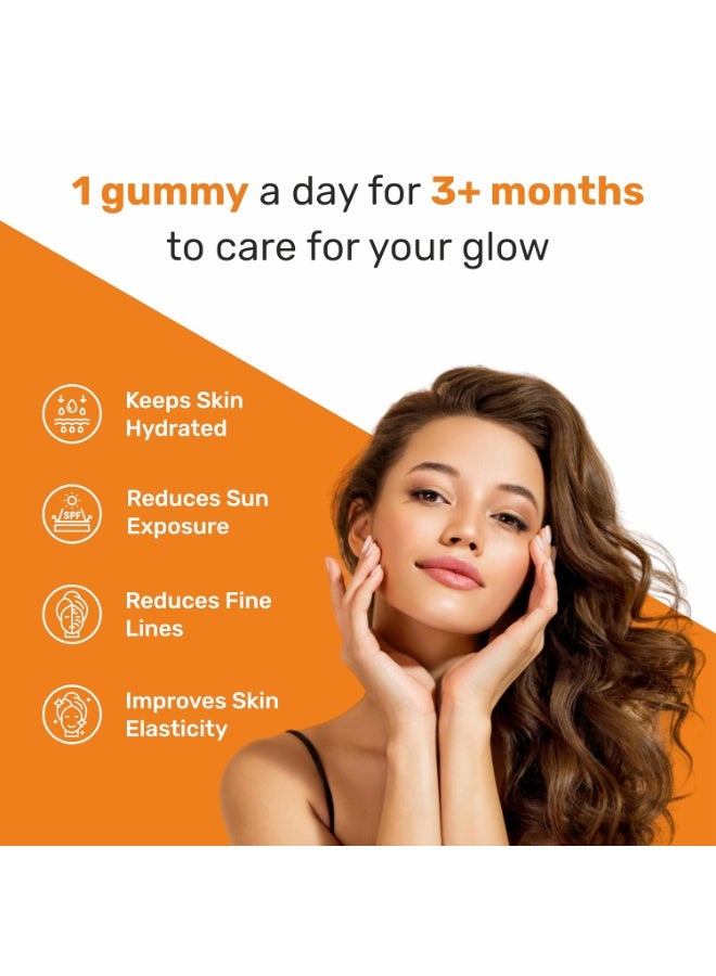 MYPRO SPORT NUTRITION Glow Skin Gummeis | with Glutathione&hyaluronic Acid,sea Buckthorn,vitamin C & E | to Support Healthier&youthful Skin Health | Natural Orange Flavoured for Men&women-30 Gummies - Image 3