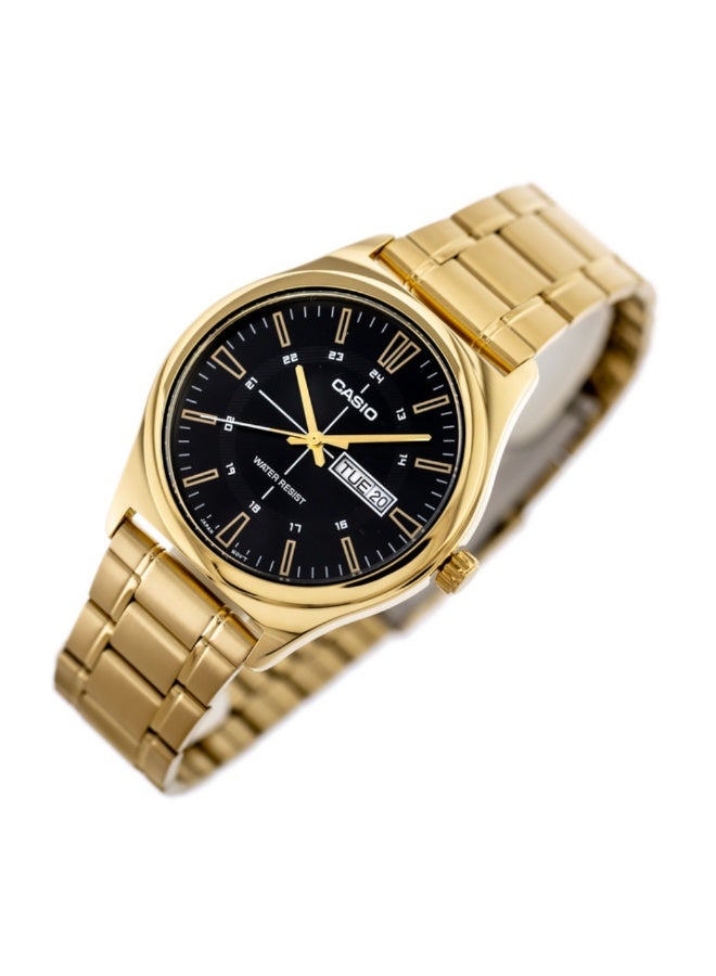 Casio MTP-V006G-1CUDF Men’s Analog Gold-Tone Stainless Steel Watch – Black Dial, Day-Date Display, Water Resistant - Image 2