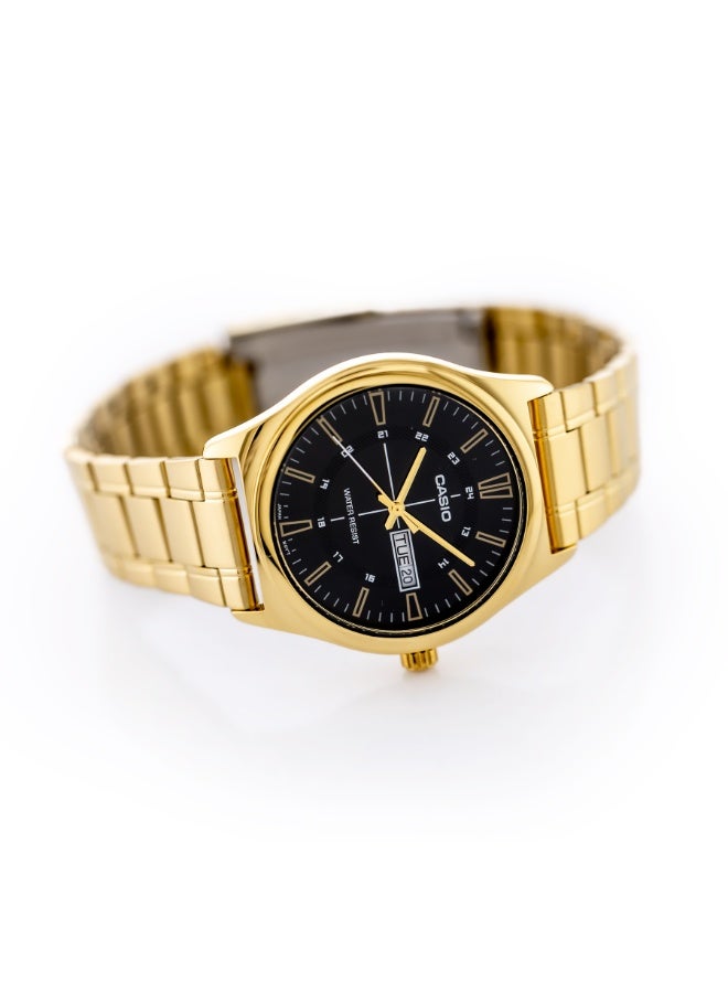 Casio MTP-V006G-1CUDF Men’s Analog Gold-Tone Stainless Steel Watch – Black Dial, Day-Date Display, Water Resistant - Image 3