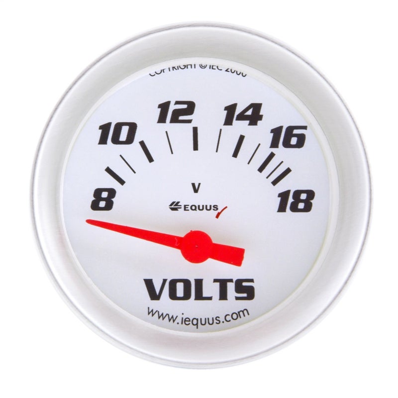 Equus 8468 2-5/8" Voltmeter, White with Aluminum Bezel - Image 3