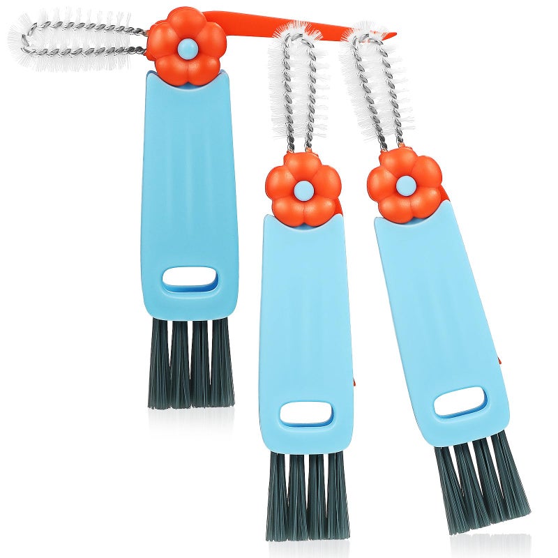 3Pcs Hard Bristle Bottle Brush Set Portable Straw and Lid Cleaner for Kitchen Travel - Image 2