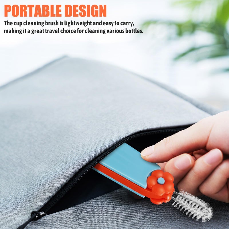 3Pcs Hard Bristle Bottle Brush Set Portable Straw and Lid Cleaner for Kitchen Travel - Image 4
