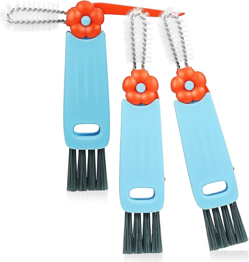3Pcs Hard Bristle Bottle Brush Set Portable Straw and Lid Cleaner for Kitchen Travel - Image 1