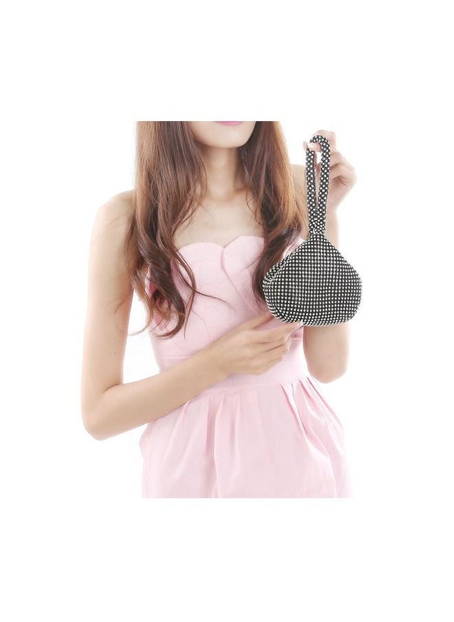 Generic - Women's Glitter Rhinestone Clutch Diamond Encrusted Dinner Bag Mini Clutch Bag for Prom Party Wedding Engagement Black - Image 1