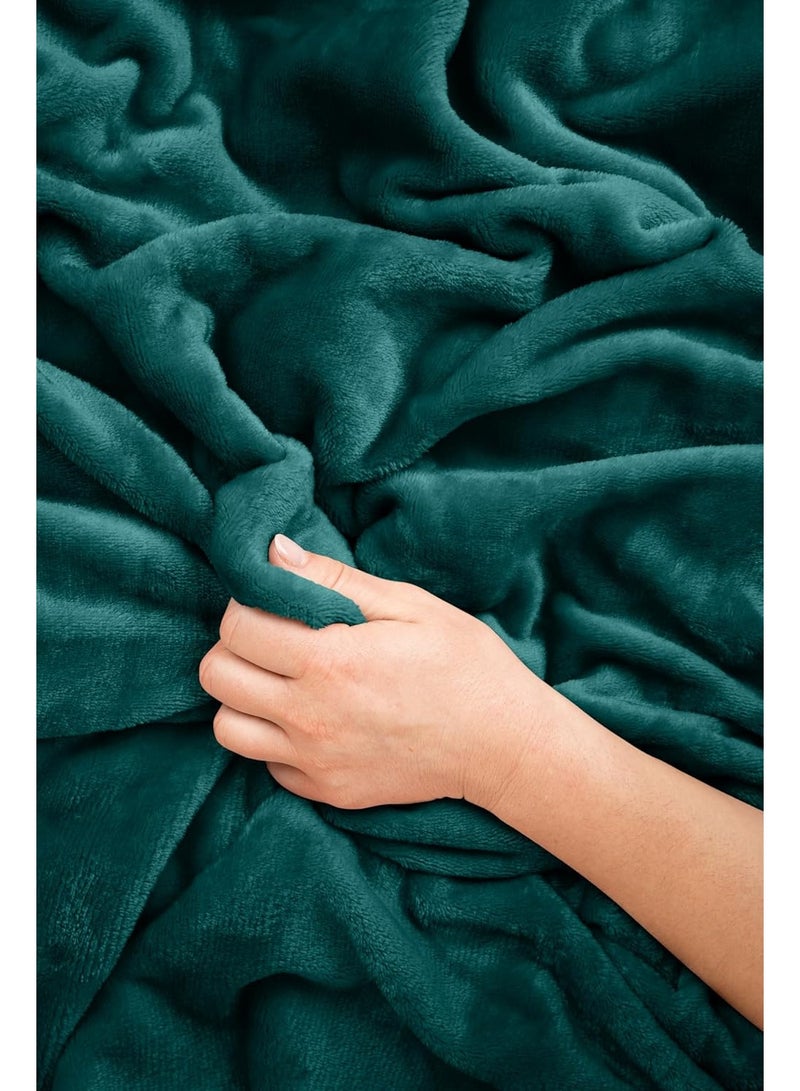 Travel Blanket and Pillow - Premium Soft 2 in 1 Airplane Blanket with Soft Bag Pillowcase, Hand Luggage Sleeve and Backpack Clip (Teal) - Image 4