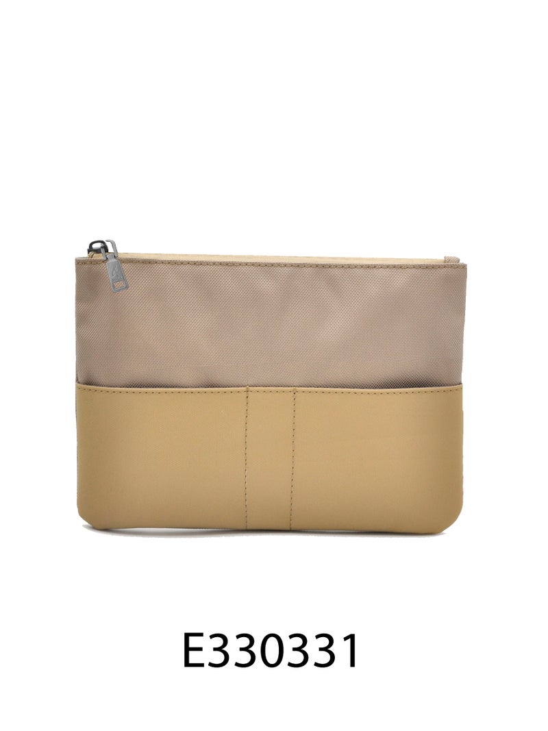 ORYX Unisex Compact Utility Organizer – Multi-Pocket Zipper Pouch for Pens, Cards & Essentials Khaki - Image 1