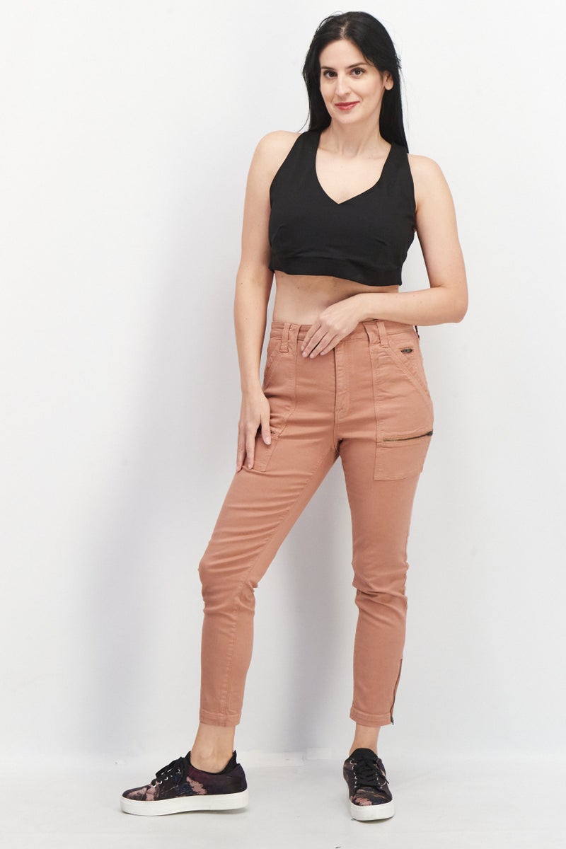 joie Women Regular Fit Solid Stretchable Jeans, Brown - Image 2