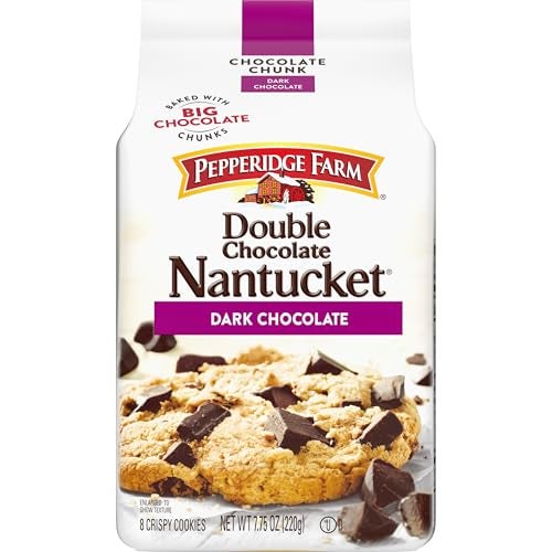 Pepperidge Farm Cookies Nantucket Crispy Double Dark Chocolate Chunk Cookies, 7.75 OZ Bag (8 Cookies) - Image 1