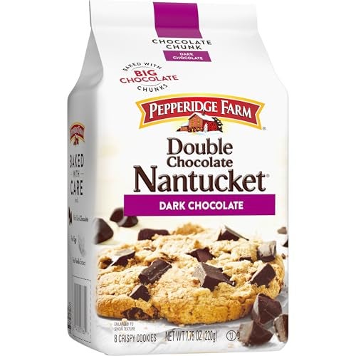 Pepperidge Farm Cookies Nantucket Crispy Double Dark Chocolate Chunk Cookies, 7.75 OZ Bag (8 Cookies) - Image 5