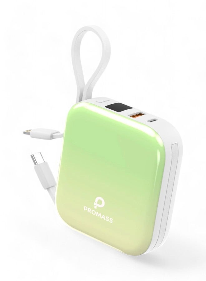 Promass Power Bank 10,000 mAh, fast and efficient charging with a Lightning cable and a USB C cable, compatible with the iPhone 16 Pro Max/16 Pro/16 Plus/16 series, iPhone 15 series, iPhone 7-14, and also compatible with tablets, Galaxy S24 Ultra, and others. - Image 1