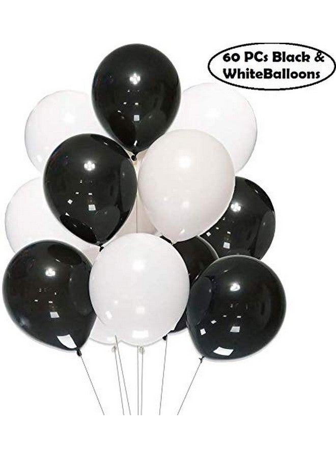 هونج كونج بالونز مجموعة تزيين لافتة عيد ميلاد سعيد باللونين الأبيض والأسود من HK Balloons، مجموعة من 69 قطعة للأولاد والزوج، مجموعة من عناصر تزيين البالونات مع بالونات معدنية - Image 3