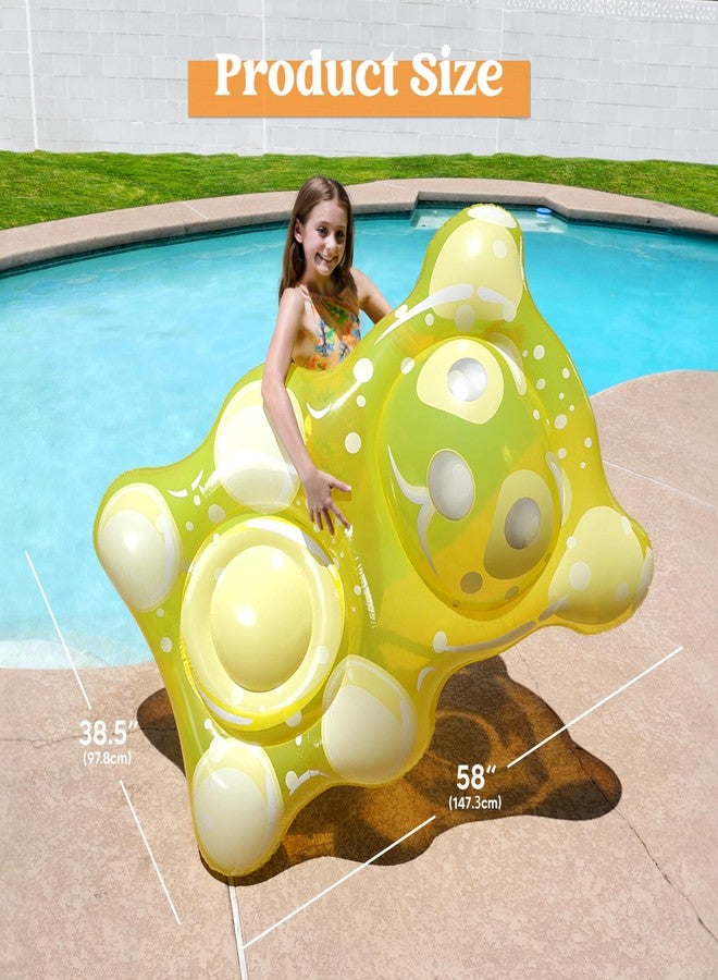 SLOOSH 60" Inflatable Gummy Bear Pool Floats - Fun Floaties Swimming Pool Float Toys Party Decorations, Beach Vacation Essentials Lounge Water Raft Cute Birthday Party Decor - Image 4