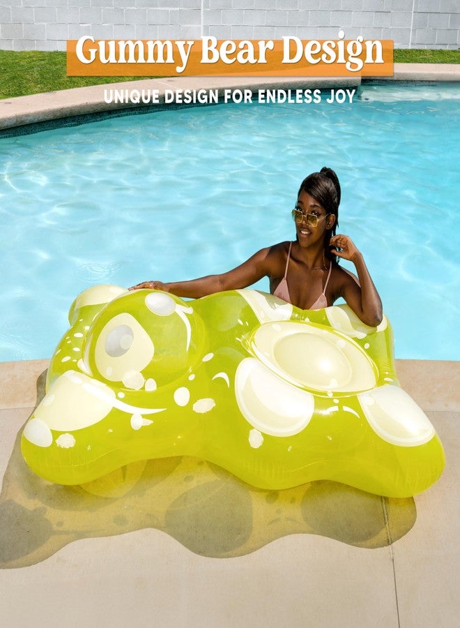 SLOOSH 60" Inflatable Gummy Bear Pool Floats - Fun Floaties Swimming Pool Float Toys Party Decorations, Beach Vacation Essentials Lounge Water Raft Cute Birthday Party Decor - Image 3