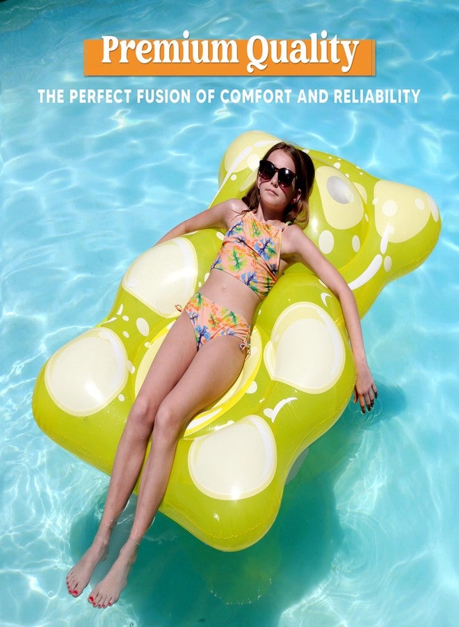 SLOOSH 60" Inflatable Gummy Bear Pool Floats - Fun Floaties Swimming Pool Float Toys Party Decorations, Beach Vacation Essentials Lounge Water Raft Cute Birthday Party Decor - Image 2