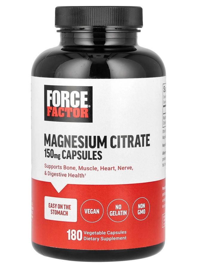 Force Factor Magnesium Citrate 150 mg 180 Vegetable Capsules - Image 1